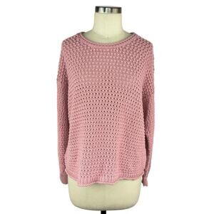 MADEWELL Open Stitch Austen Sweater Women's Size Large NWT Dusty Pink Mauve